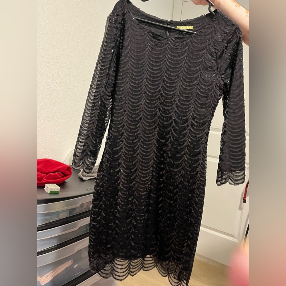 Gianni Bini Black Long Sleeve Lace Dress Size 9